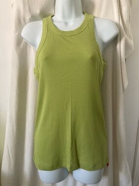 Elie Tahari Lime Green Ribbed Racerback Tank